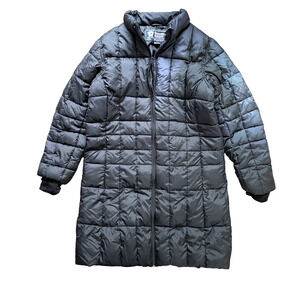 Steve & Barry's Double Down Puffer Jacket Womens Size XXL Black Full Zip #961124